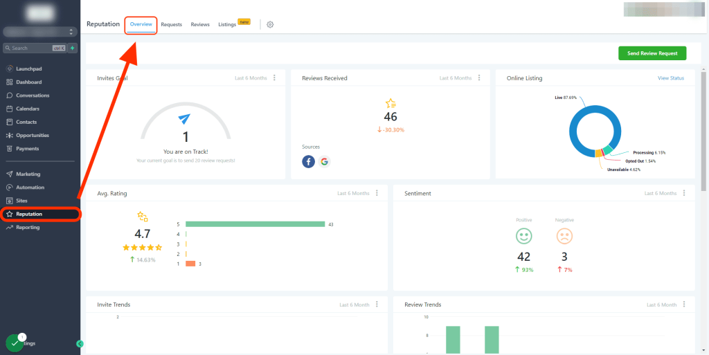 gohighlevel reputation management